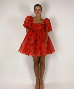 Selkie Clothing Like Strawberries Puff Dress