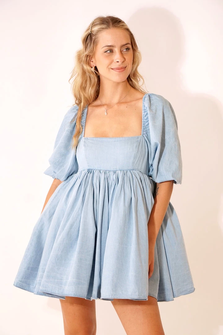 Selkie Clothing The Denim Puff Dress