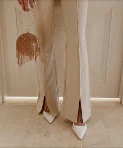 Au Darling Tan Split Front Trouser Clothing