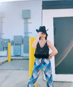 Au Darling Clothing Fancy Feather Rhinestone Top