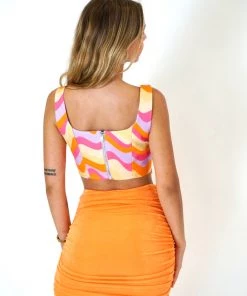 Au Darling Clothing Tangerine Fitted Mini Skirt