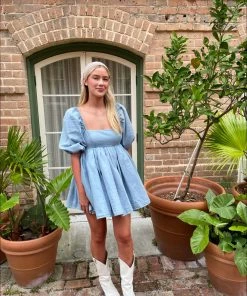 Selkie Clothing The Denim Puff Dress