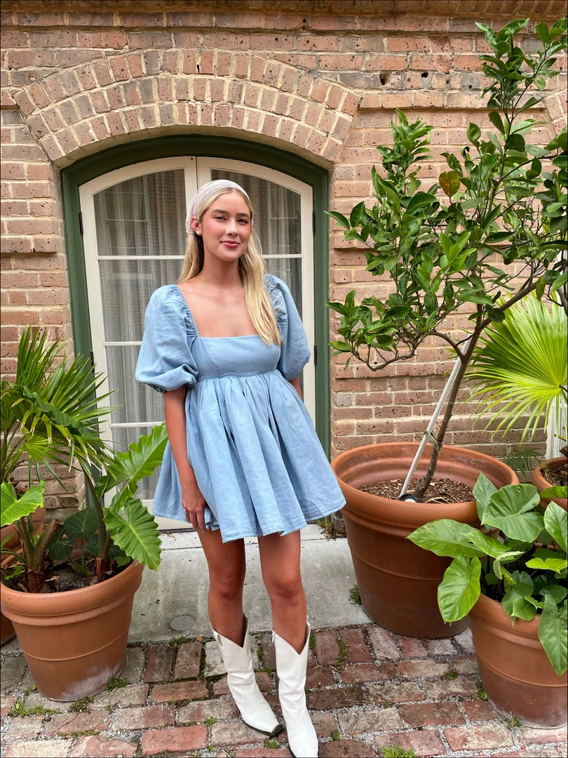 Selkie Clothing The Denim Puff Dress