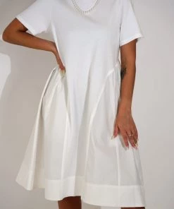 Au Darling White Poplin Tee Dress Clothing