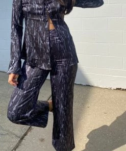 Au Darling Clothing Navy Marbled Trousers