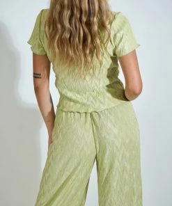 Au Darling Clothing Pastel Green Plisse Set Pant