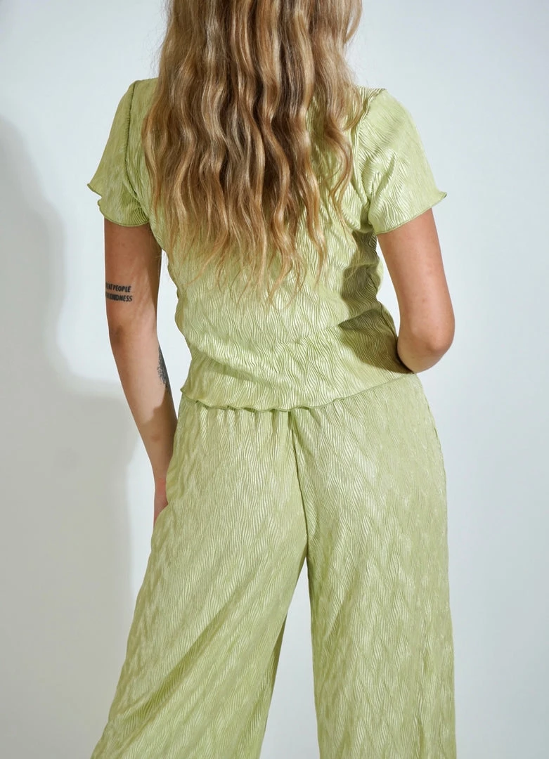 Au Darling Clothing Pastel Green Plisse Set Pant