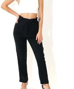 Au Darling Black Gauze Joggers Clothing