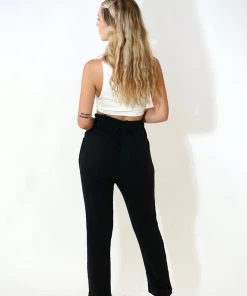 Au Darling Black Gauze Joggers Clothing