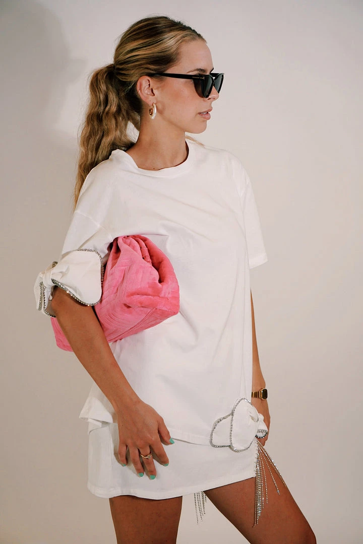 Au Darling Clothing Rhinestone Bow Tee