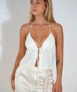 Au Darling Clothing Ashley White Open Front Top