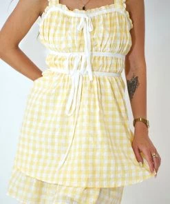 Au Darling Sunshine Gingham Mini Dress