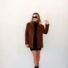 Au Darling Chocolate Brown Blazer Coat Clothing