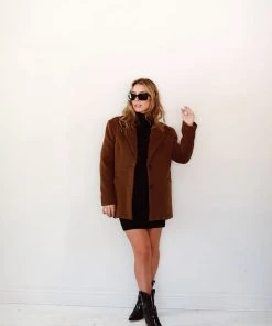 Au Darling Chocolate Brown Blazer Coat Clothing