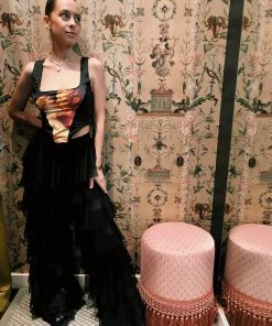 Au Darling Clothing Black Ruffle Tulle Pants