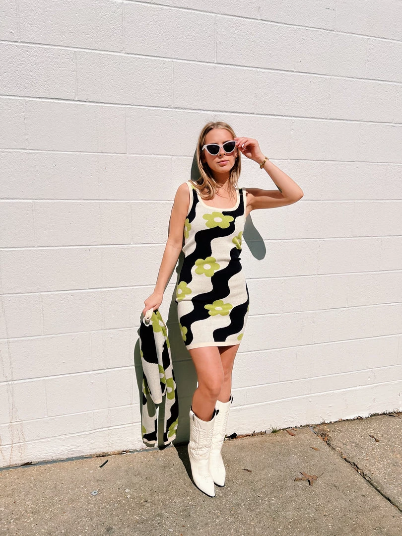 Au Darling Flower Power Knit Dress