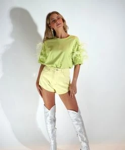 Au Darling Clothing Green Feather T-Shirt