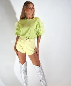 Au Darling Clothing Green Feather T-Shirt