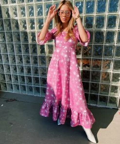 Au Darling Star Lift Jacquard Midi Dress Clothing