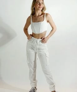 Au Darling White Athletic Corset Top Clothing