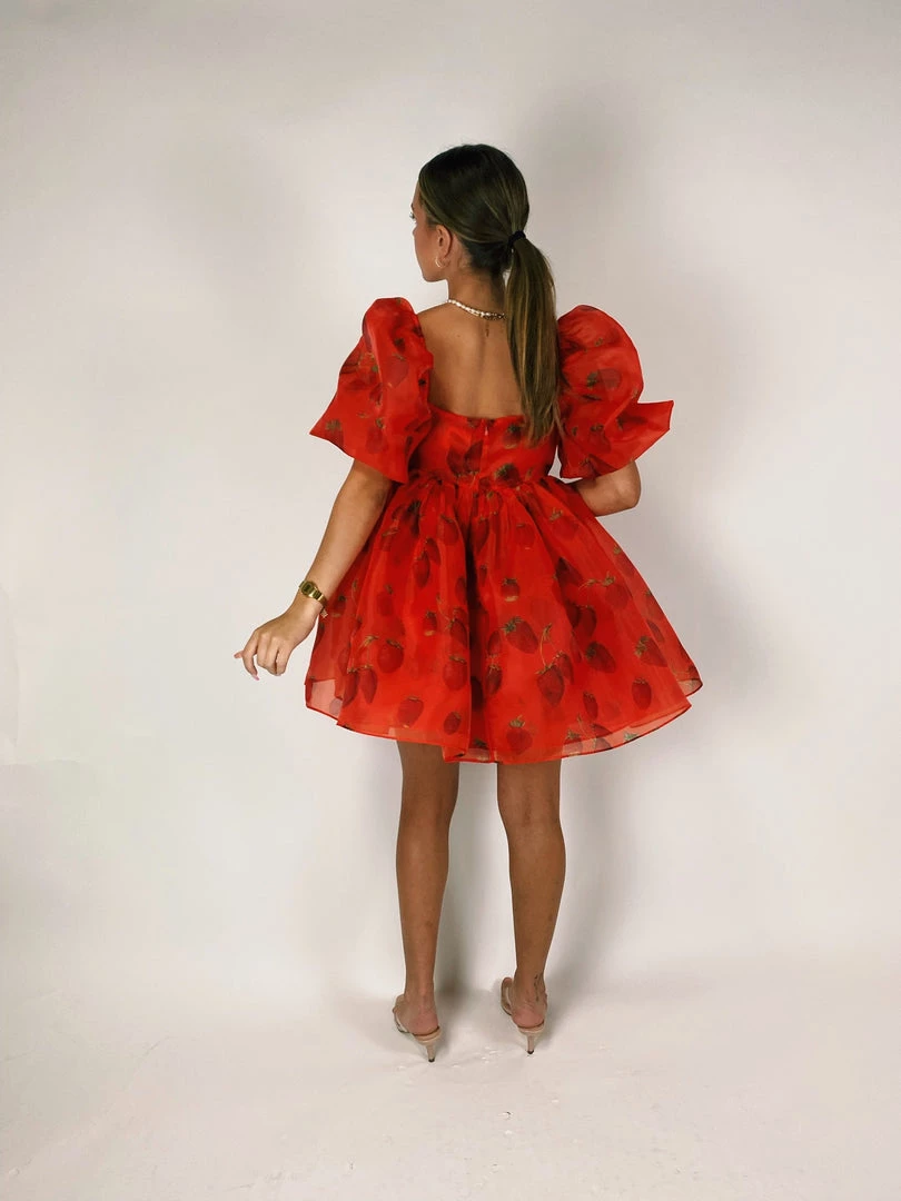 Selkie Clothing Like Strawberries Puff Dress