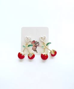 Au Darling New Arrivals Cherry Heart Earrings