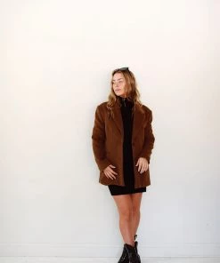 Au Darling Chocolate Brown Blazer Coat Clothing