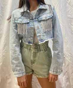 Au Darling Party Fringe Denim Jacket