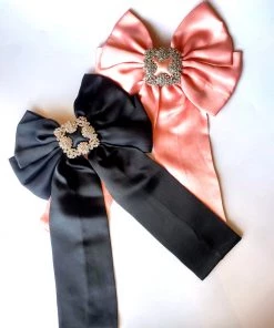 Au Darling New Arrivals Black Rhinestone Bow