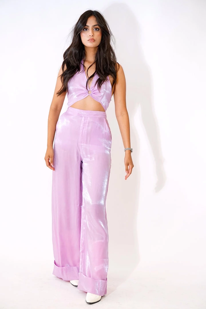 Au Darling Clothing Purple Metallic Trouser