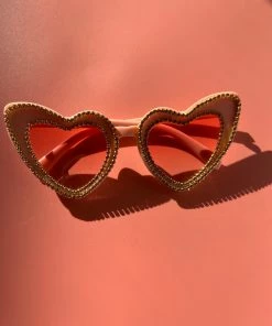 Au Darling Rhinestone Heart Sunglasses