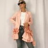 Au Darling Pink Ruffle Detail Blazer Clothing