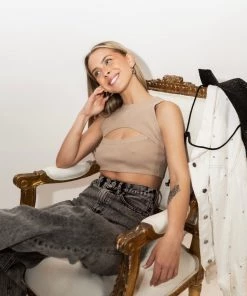 Au Darling Tan Cut Out Tank