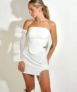 Au Darling Rhinestone Side Denim Skirt Clothing