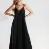 Au Darling Clothing Black Lace Trim Maxi Dress