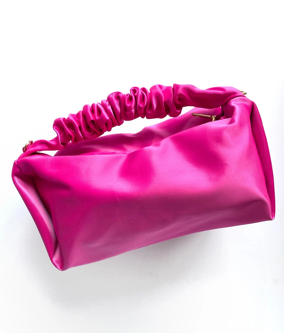 Au Darling New Arrivals Royal Fuchsia Scrunched Evening Bag