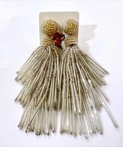Au Darling Silver Chandelier Beaded Earrings