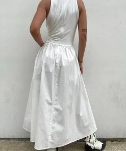 Au Darling Madeline White Midi Dress Clothing