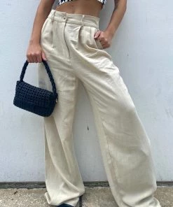 Au Darling Clothing Nancy Natural Linen Pants