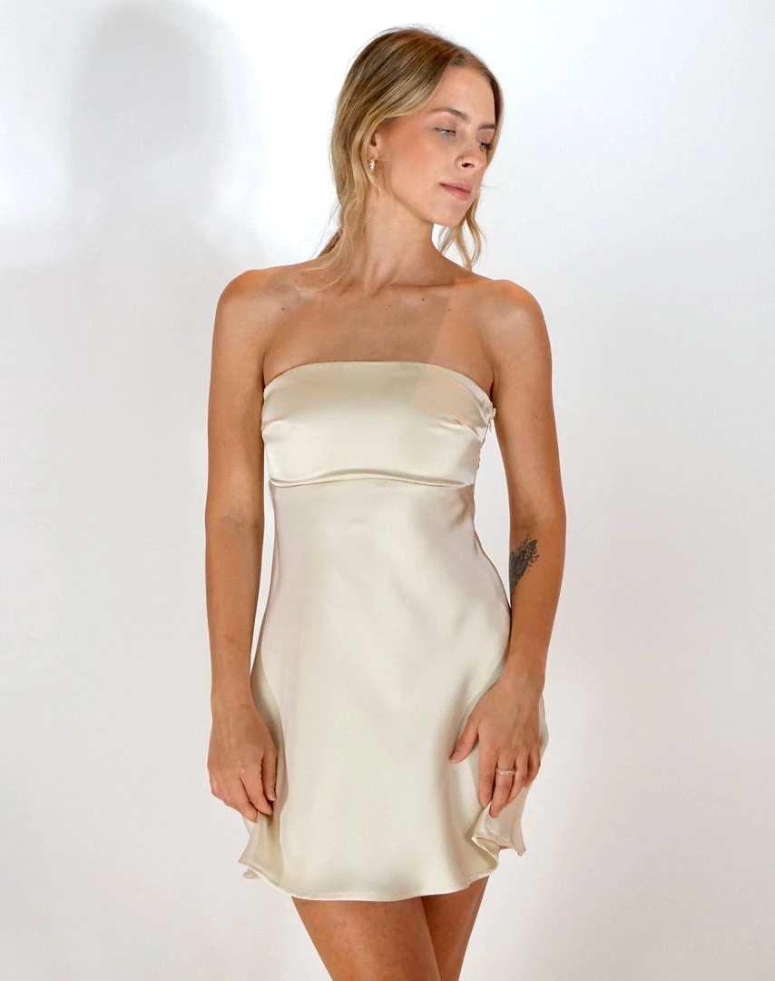 Au Darling Hailey Champagne Strapless Dress