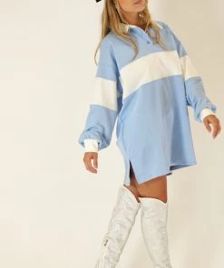 Au Darling Clothing Gigi Blue Polo Dress