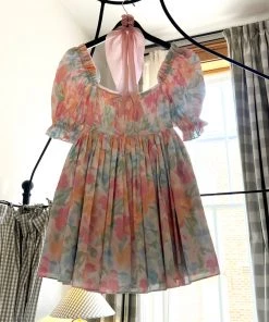 Selkie The Beach Day Dress In Grapefruit Floral Clothing