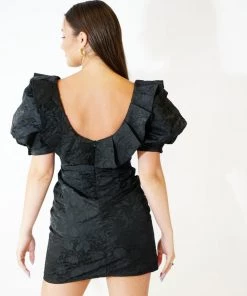 Sister Jane Black Brocade Mini Dress Clothing