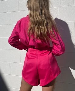 Au Darling Hot Pink Button Down Top