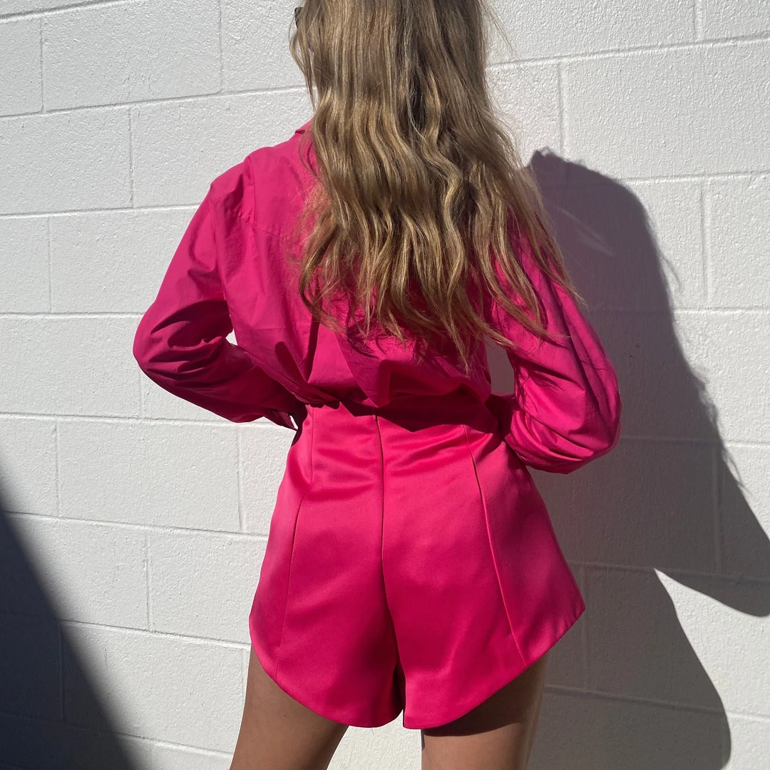 Au Darling Hot Pink Button Down Top