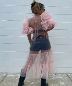 Au Darling Kelly Tulle Midi Dress Clothing