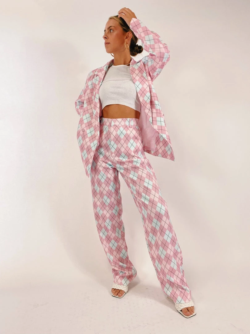 Au Darling Clothing Pretty In Pink Argyle Trousers