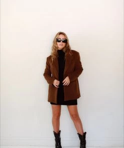 Au Darling Chocolate Brown Blazer Coat Clothing