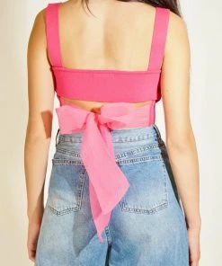Au Darling Clothing Pink Bow Back Top