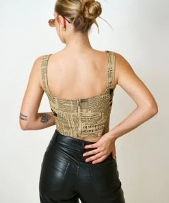 Au Darling Clothing Newsprint Corset Top